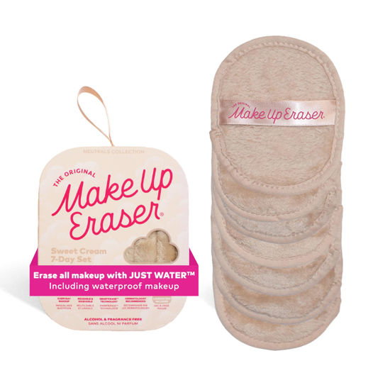 Picture of The Original MakeUp Eraser, 7-Day Set, Erase All Makeup With Just Water, Including Waterproof Mascara, Eyeliner, Foundation, Lipstick, Sunscreen, and More! (Sweet Cream), 7ct.