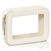 Picture of Prite Clear Makeup Bag Cosmetic Organizer Case Waterproof Travel Toiletry Bag Skincare Pouch with Golden Zipper(Beige)