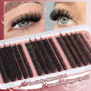 Picture of Yawamica Lash Extension Kit Wispy Volume Lash Clusters 40D+50D+60D Individual Lashes 10-18mm Eyelash Extension Kit D Curl 300pcs Eyelash Clusters with Waterproof Lash Bond and Seal and Lash Tweezers