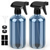 Picture of Glass Spray Bottle, Indigo Blue Glass Spray Bottle Set & Accessories for Non-toxic Window Cleaners Aromatherapy Facial Hydration Watering Flowers Hair Care (2 Pack/16 oz)(Indigo)