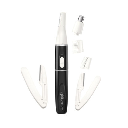 Picture of Conair GIRLBOMB All-in-1 Facial Hair Trimmer for Women - 9 Piece Kit with 2 Dermablades - Perfect for Face, Ear/Nose and Eyebrows - Battery-Powered