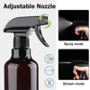 Picture of Plastic Spray Bottles Empty Spray Bottle 16.9oz/500ml 2 Pack Heavy Duty Spraying Bottles Mist/Stream Water Bottle for Cleaning Solutions, Essential Oils, Hair, Cooking (Amber)