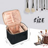 Picture of OCHEAL Travel Makeup Bag, Cosmetic Bags for Women Makeup Case Organizer Large Capacity Travel Toiletry Bag Storage Bags with Divider and Handle for Cosmetics Toiletries Brushes Tools-Large, Black