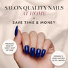 Picture of Glamnetic Press On Nails - Midnight Blue | Opaque Dark Navy Blue Short Almond False Nails, Reusable Stick On Fake Nails with Glue | Salon Quality | 15 Sizes - 30 Nail Kit