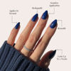 Picture of Glamnetic Press On Nails - Midnight Blue | Opaque Dark Navy Blue Short Almond False Nails, Reusable Stick On Fake Nails with Glue | Salon Quality | 15 Sizes - 30 Nail Kit