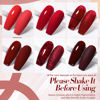 Picture of Born Pretty Red Gel Nail Polish Set Dark Burgundy Wine Red Gel Polish Bloody Mary Valentine's Day Gift Collection Popular Shimmer Glitter Red Nail Gel Soak Off U v LED Gel Nail Art Design Minicure DIY