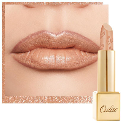 Picture of Oulac Matte Lipstick with Metallic Shine, Comfortable Creamy Texture, Smooth No Grainy Feeling, Vegan & Gluten Free, Full-Coverage Lip Colour 4.3 g, GM01 Serene