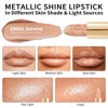 Picture of Oulac Matte Lipstick with Metallic Shine, Comfortable Creamy Texture, Smooth No Grainy Feeling, Vegan & Gluten Free, Full-Coverage Lip Colour 4.3 g, GM01 Serene