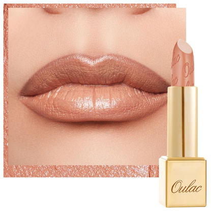 Picture of Oulac Matte Lipstick with Metallic Shine, Comfortable Creamy Texture, Smooth No Grainy Feeling, Vegan & Gluten Free, Full-Coverage Lip Colour 4.3 g, GM14 77 Odyssey