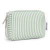 Picture of Narwey Small Striped Makeup Bag for Purse Mini Cosmetic Bag Travel Makeup Pouch Zipper Pouch Cute Make up Bags with Compartments for Women Girls (Mint Green Stripe, Small)