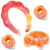 Picture of ATROCH Tie Dye Fashion Spa Headband for Women for Washing Face & Puffy Skin Care Headband Wristband Set Makeup Head Band Face Wash Headband Girls Hair Band Terry Cloth Shower Hair Accessories 4 Pcs
