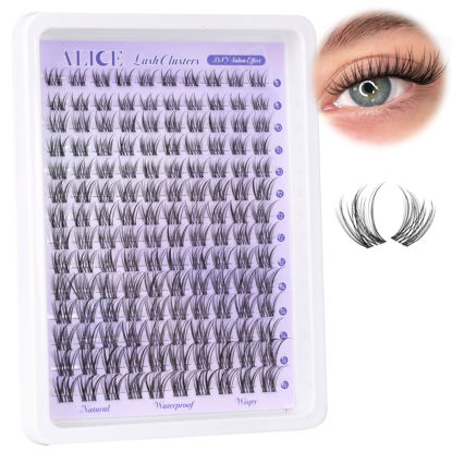 Picture of Lash Clusters Natural Lash Extensions Invisible Band Waterproof 8-16mm Cluster Eyelash Extensions Wispy Eyelash Clusters Individual Lashes Cluster Lashes by ALICE