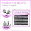 Picture of VEYESBEAUTY Lash Clusters Individual Eyelash Extensions Thin & Invisible Band DIY False Eyelashes for Self-application Newbie's Five-Second Series Wispy Lash Tray, Dreamy 14mm Single Length