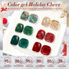 Picture of Born Pretty Christmas Gel Nail Polish Sparkle Glitter Red Green Gold Fall Winter Gel Polish Dark Green Red Burgundy Wine Red Gel Polish Set Nail Art Design Christmas Gift
