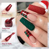 Picture of Born Pretty Christmas Gel Nail Polish Sparkle Glitter Red Green Gold Fall Winter Gel Polish Dark Green Red Burgundy Wine Red Gel Polish Set Nail Art Design Christmas Gift