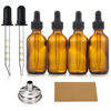 Picture of 4 Pack, 2 oz Dropper Bottles with 2pcs Glass Pipettes(1ml) - Essential Oils Bottles for Health, Personal Care & Beauty - 60ml Thick Dark Amber Glass Tincture Bottles with Eye Droppers, Leakproof