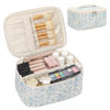 Picture of OCHEAL Makeup Bag Portable Cosmetic Bag For Women, Large Capacity Travel Makeup Case Organizer, Toiletry Bag for Girls Traveling With Handle and Divider-Flowers