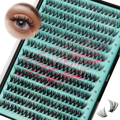 Picture of Lash Clusters Wispy 280PCS Eyelash Extension 30D 40D Cluster Lashes Individual Lashes DIY Lash Extension Natural Look Cluster Eyelash Extensions Soft False Eyelashes at Home for Beginners(10mm)