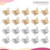 Picture of JASVERLIN Mini Butterfly Hair Clips 50pcs - Non-slip Metallic Silver Gold Hair Claws Clip Y2K 90s Small Tiny Cute Hair Accessories for Women Girls Kids -2000s Hair Clips Organizer (Silver & Gold)