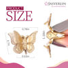 Picture of JASVERLIN Mini Butterfly Hair Clips 50pcs - Non-slip Metallic Silver Gold Hair Claws Clip Y2K 90s Small Tiny Cute Hair Accessories for Women Girls Kids -2000s Hair Clips Organizer (Silver & Gold)