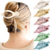 Picture of French Flat Hair Clips for Women - 6Pcs Flat Hair Claws for Thin Thick Hair Strong Hold No Slip Grip Hair Claw Clips for Women Girls (Matte Bright color(L:4.6 IN, W:1.97IN))