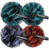 Picture of AmazerBath Charcoal Loofah Sponge, Shower Loofah 60g/PCS - Body Scrubber Loofa Set of 4 - Charcoal Blue, Green, Purple & Red, Bath Sponge for Men and Women