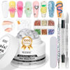 Picture of MIZHSE 100g Solid Builder Gel for Nails, Large Capacity Clear Hard Gel for Nails 3D Sculpting Gel for Nail Art Gel U V LED Nail Builder Gel Kit with 3D Silicone Pen, for Nail Salon Home DIY
