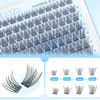 Picture of PHKERATA Wispy Lash Clusters Natural Eyelash Clusters 108 pcs Cluster Eyelash Extensions DIY Individual Lashes Clusters with Soft Lash Band, 10-16 mm