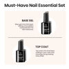 Picture of Beetles 2Pcs 10ml No Wipe Gel Base and Top Coat Set, Shine Finish Long Lasting, Soak Off LED Nail Lamp Clear Gel Top Base Coat Gel Nail Polish Art Design Home DIY Valentine's Day Gift for Women
