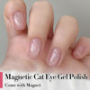 Picture of Double Rhythm Jelly Glass Cat Eye Gel Polish with Magnet 15ML Holographic Glitter Shimmer Translucent Sheer Color Magnetic Nail Polish Salon DIY at Home (Jelly Pink Nude-MC1104)