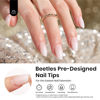 Picture of Beetles Ombre Press on Nails: 150 PCS Short Almond Gel Nail Tips, Pink Press ons Pre-applied Primer & Base Coat Glue on Nail Tips, No Need to File Fake Nails DIY Nails New Year's Gifts for Women