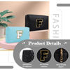 Picture of Personalized Initial A-Z Preppy Patch Makeup Bag,Small PU Chenille Letter Cosmetic Bag with Zipper for Teen Girls,Black Cute Toiletry Organizer Bag,Monogram Makeup Case Gift for Women Girls,Letter F