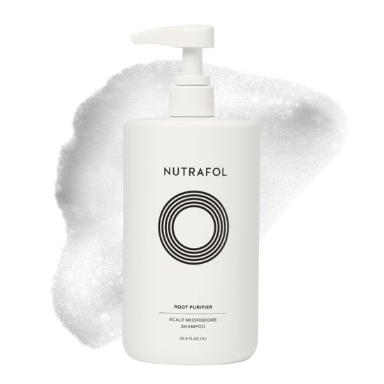 Picture of Nutrafol Shampoo, Cleanse and Hydrate Hair and Scalp, Improves Hair Volume, Strength and Texture, Physician-formulated for thinning hair. Color Safe, Sultate Free - 1 Liter Bottle