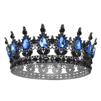 Picture of YOUlDIANZI Queen Crown Rhinestone Wedding Crowns and Tiaras for Women Costume Party Hair Accessories Princess Birthday Crown Crystal Bridal Crown