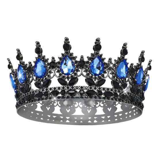 Picture of YOUlDIANZI Queen Crown Rhinestone Wedding Crowns and Tiaras for Women Costume Party Hair Accessories Princess Birthday Crown Crystal Bridal Crown