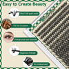 Picture of DIY Lash Extension Kit 280pcs Individual Lashes D Curl Eyelash Extension Kit KEYYOU 50D 9-18Mix Natural Lash Clusters with Lash Bond and Seal and Lash Applicator for DIY at Home(KIT-50D-0.07D-9-18Mix)