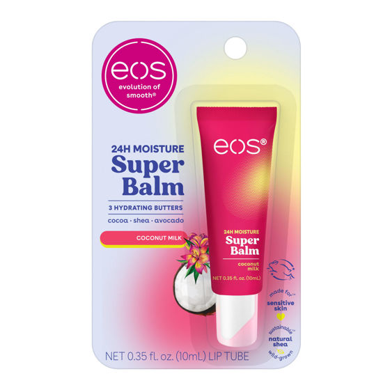 Picture of eos 24H Moisture Super Balm- Coconut Milk, Lip Mask, Day or Night Lip Treatment, Made for Sensitive Skin, 0.35 fl oz