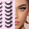 Picture of Mink Lashes Fluffy Volume False Eyelashes Wispy Strip Fake Eyelashes Cat Eye Lashes Thick 20MM Long False Lashes 7 Pairs Pack Natural Look