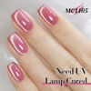Picture of Double Rhythm Jelly Glass Cat Eye Gel Polish with Magnet 15ML Holographic Glitter Shimmer Translucent Sheer Color Magnetic Nail Polish Salon DIY at Home (Jelly Pink-MC1105)