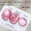 Picture of Double Rhythm Jelly Glass Cat Eye Gel Polish with Magnet 15ML Holographic Glitter Shimmer Translucent Sheer Color Magnetic Nail Polish Salon DIY at Home (Jelly Pink-MC1105)