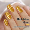 Picture of Double Rhythm Jelly Glass Cat Eye Gel Polish with Magnet 15ML Holographic Glitter Shimmer Translucent Sheer Color Magnetic Nail Polish Salon DIY at Home (Gold Cat-MC1025)