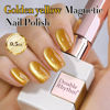 Picture of Double Rhythm Jelly Glass Cat Eye Gel Polish with Magnet 15ML Holographic Glitter Shimmer Translucent Sheer Color Magnetic Nail Polish Salon DIY at Home (Gold Cat-MC1025)
