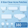 Picture of Large Pimple Patches for Face, Hydrocolloid Acne Patches, Variety Shapes Zit Covers, Stickers with Tea Tree, Salicylic Acid & Cica Oil| Round,Moon,Strip,Square,Rectangle,Nose Strip |8 Sizes |380 Count