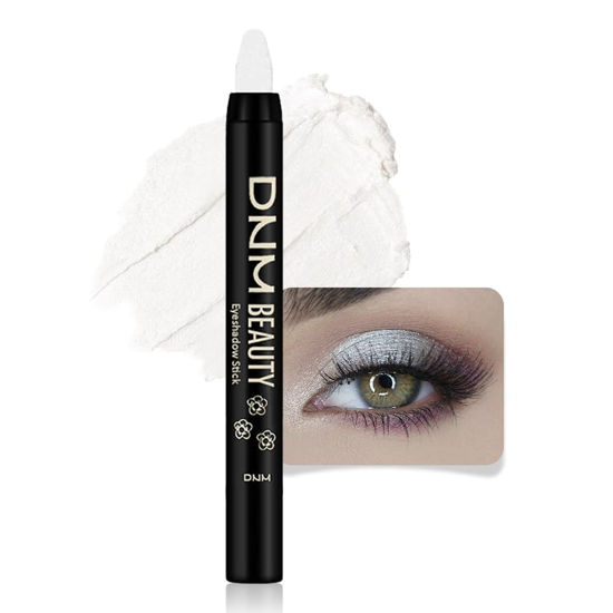 Picture of evpct Pearl White Shimmer Cream Eye Shadow Brightener Sticks Set for Eyes, White Shimmery Matte Pencil Eye shadow Applicator Stick Pen Palette Makeup Waterproof sombras en crema para ojos 01#