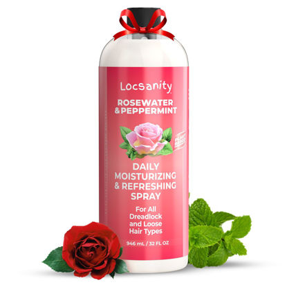 Picture of Locsanity Rosewater and Peppermint Daily Moisturizing Spray - Jumbo Size Hydrating Dreadlock Spray to Nourish the Scalp and Protect Hair From Oil and Buildup (32oz)