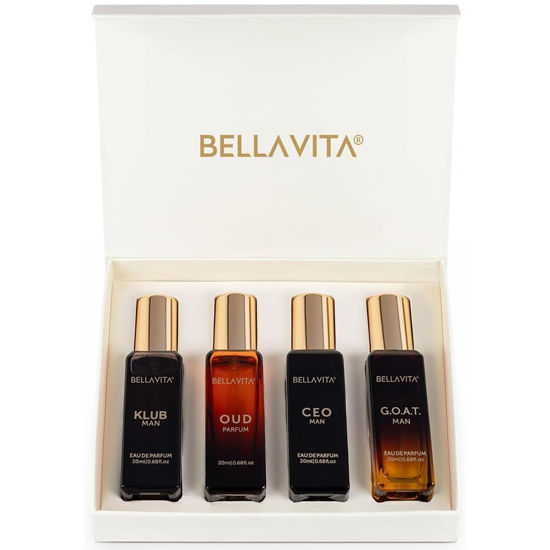 Picture of Men's Luxury Perfume Gift Set (4 x 0.68 fl. oz.) | Gifts for Men | Klub, Oud, CEO, Goat Perfume | Masculine, Woody, Citrusy, Aromatic perfumes for men