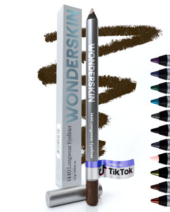 Picture of Wonderskin 1440 Longwear Brown Glitter Waterproof Eyeliner Pencil - Sharpenable Eyeliner Pencil & Smudge Proof Brown Eye Liner Pencils (Gold Mocha)