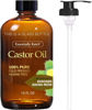 Picture of Essentially KateS Castor Oil 16 Fl Oz (Glass Bottle) - Avocado + Sacha Inchi- A Huge Glass Bottle with a Pump - 100% Pure and Natural, Cold Pressed, and Hexane-Free - Hair Oil, Body Oil