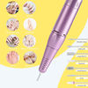 Picture of Portable Nail Drill Professional 35000 RPM, Rechargeable Electric Nail File Machine E File for Acrylic Nails Gel Polishing, Cordless Efile with Bits Kit for Manicure Salon Home, Yellow & Purple