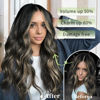 Picture of KooKaStyle Invisible Wire Hair Extensions with Transparent Headband Adjustable Size 4 Secure Clips Long Wavy Secret Wire Hairpiece 20 Inch for Women(Black with Blonde Highlights)